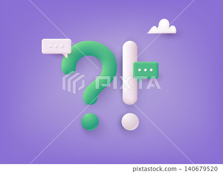Exclamations and Question Marks. FAQ concept. Ask Questions and receive Answers. Online Support center. Frequently Asked Questions. 3D Web Vector Illustrations. 140679520