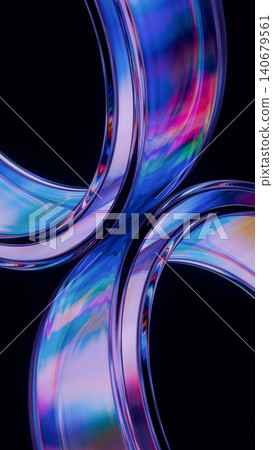Glass Tubes Abstract Blue Purple Dispersion Light 3D Render Glass Tubes Abstract Blue Purple Dispersion Light 3D Render 140679561