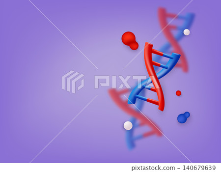 DNA. Abstract 3d polygonal wireframe DNA. Medical science, genetic biotechnology, chemistry biology. 3D Web Vector Illustrations. 140679639