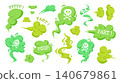 Fart smoke. Stink smell toxic cloud green gas fart, bad breath steam skull icon flatulence odour cartoon bomb miasma poison nasty air effect stench qualitative vector illustration 140679861