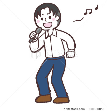 Illustration of a man in a singing shirt 140680056