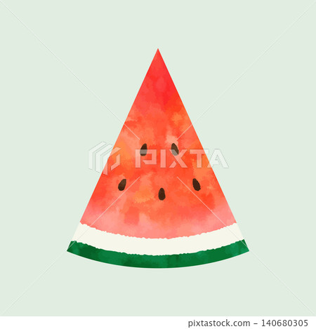 Hand-drawn watercolor-style illustration of a cut watermelon (vector version) Hand-drawn watercolor-style illustration of a cut watermelon (vector version) 140680305