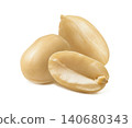 Peanut peeled isolated on white background. Real photography 140680343