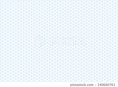 Blue isometric line guides. 3d perspective backdrop. Isometric squared grid. Mathematic typography pattern for making notebooks production for education. Notebook sheet blank template. 140680761