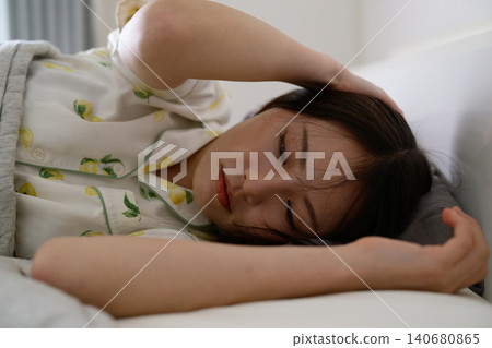 Japanese woman suffering from insomnia Japanese woman suffering from insomnia 140680865