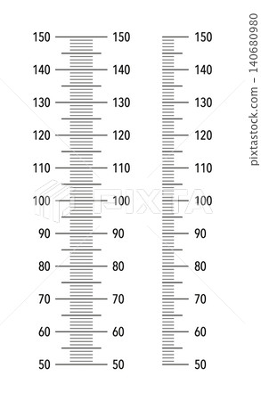 Height chart from 50 cm to 150 centimeters. Template of wall growth 150 cm sticker isolated on a white background. Kids growth ruler or meter wall. Height chart from 50 cm to 150 centimeters. Template of wall growth 150 cm sticker isolated on a white background. Kids growth ruler or meter wall. 140680980