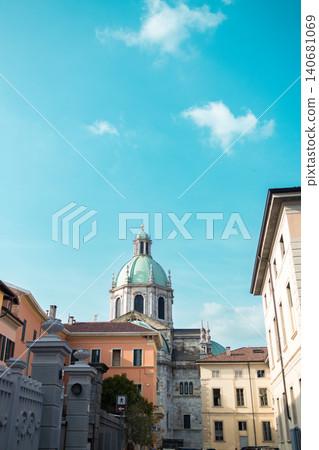 Beautiful historical square with a classic domed cathedral in an old European city Beautiful historical square with a classic domed cathedral in an old European city 140681069