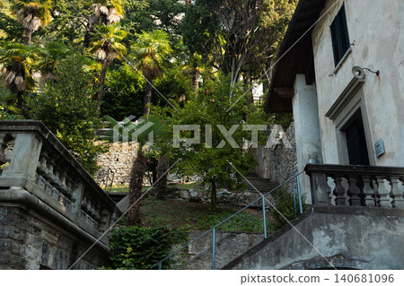 Beautiful historical villa surrounded by lush botanical garden Beautiful historical villa surrounded by lush botanical garden 140681096