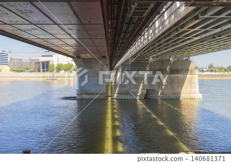 Bridge over danube river in budapest Bridge over danube river in budapest 140681371