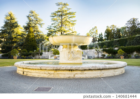 Classic stone fountain in historic palace garden Classic stone fountain in historic palace garden 140681444