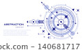 Geometric circles. Technological drawing . Engineering technologies. Background .Vector illustration. 140681717