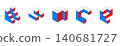 Architectural cubes, blocks. Set of isometric figures. Engineering figures for construction. Vector illustration. 140681727