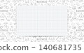 A white sheet of paper. Plan drawings business. Business idea. Startup concept. Goal achievement. Vector illustration . 140681735
