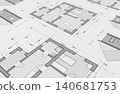 Architectural plan .House plan project .Engineering design .Industrial construction of houses . 140681753