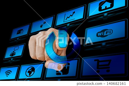 composite image of hand pointing 140682161