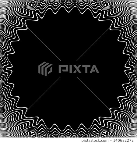 Radial Wavy Lines Pattern for Frame or Border. 140682272