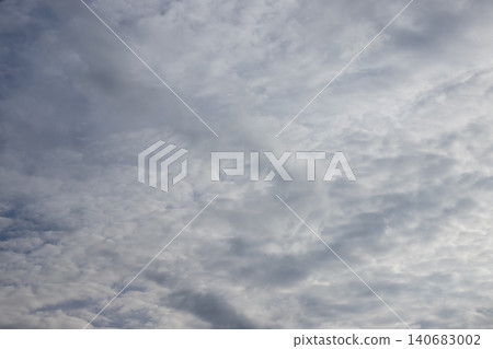 Cloud sky overcast gray weather atmosphere nature cloudscape, soft layered cloud cover creating calm moody background with diffuse light, outdoor aerial texture for minimal design 140683002