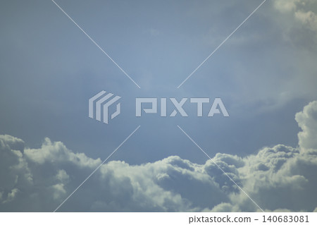 Bright cloudy sky with soft light and dense cloud layer, calm atmospheric background 140683081