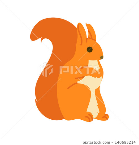 Cute Red Squirrel Cartoon Vector Illustration 140683214
