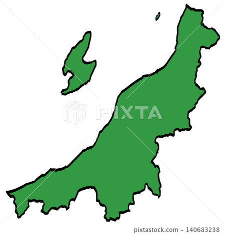 Illustration of a map of Niigata Prefecture (green/brushstroke style) Japanese style Illustration of a map of Niigata Prefecture (green/brushstroke style) Japanese style 140683238