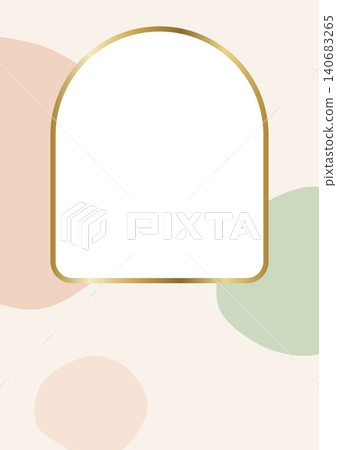 Gold arched window frame, A4 size (vertical), peach and sage green. Gold arched window frame, A4 size (vertical), peach and sage green. 140683265