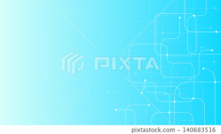 Light blue gradient circuit-style technology frame background, landscape orientation 16:9 Light blue gradient circuit-style technology frame background, landscape orientation 16:9 140683516