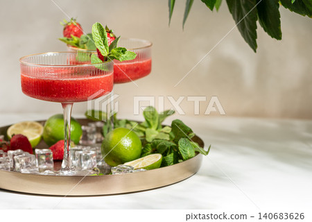 Strawberry lime daiquiri cocktails refreshing summer drinks Strawberry lime daiquiri cocktails refreshing summer drinks 140683626