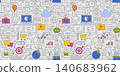 Social Media Outline Seamless Pattern 140683962