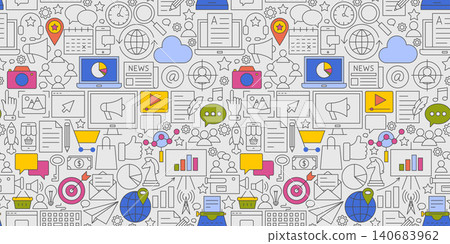 Social Media Outline Seamless Pattern Social Media Outline Seamless Pattern 140683962