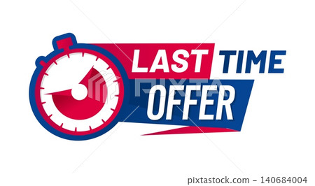 Shop last time sale, price off offer alarm badge. Short period discount timer badge, limited time price off advertising vector tag. Last time deal offer countdown label with blue and red stopwatch Shop last time sale, price off offer alarm badge. Short period discount timer badge, limited time price off advertising vector tag. Last time deal offer countdown label with blue and red stopwatch 140684004