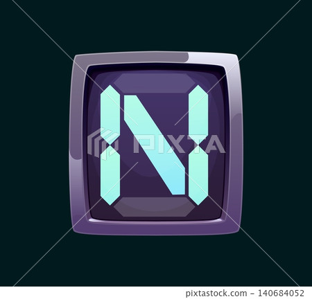 Cartoon soccer scoreboard font type letter N. Sport game type font symbol, european football match typeset isolated vector letter. Soccer league kids ABC typeface element or ball game sport sign Cartoon soccer scoreboard font type letter N. Sport game type font symbol, european football match typeset isolated vector letter. Soccer league kids ABC typeface element or ball game sport sign 140684052