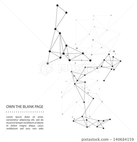 Vector connect lines and dots on white background. Network connection structure. Abstract template for your design 140684159