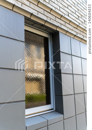 Simple and stylish exterior wall tiles and window textures 140684833
