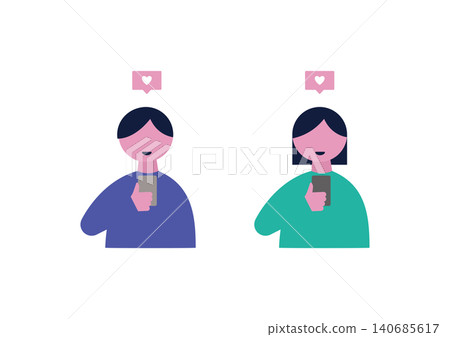 Vector illustration of people using dating apps Vector illustration of people using dating apps 140685617