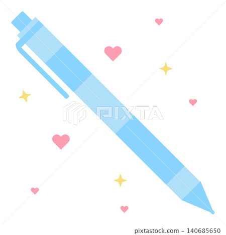 Cute pastel sky blue mechanical pencil vector illustration isolated on white background Cute pastel sky blue mechanical pencil vector illustration isolated on white background 140685650
