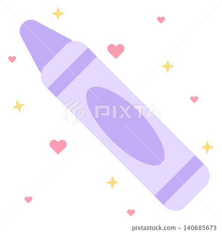 Cute pastel purple crayon vector illustration isolated on white background Cute pastel purple crayon vector illustration isolated on white background 140685673