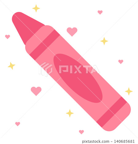Cute pastel red crayon vector illustration isolated on white background Cute pastel red crayon vector illustration isolated on white background 140685681