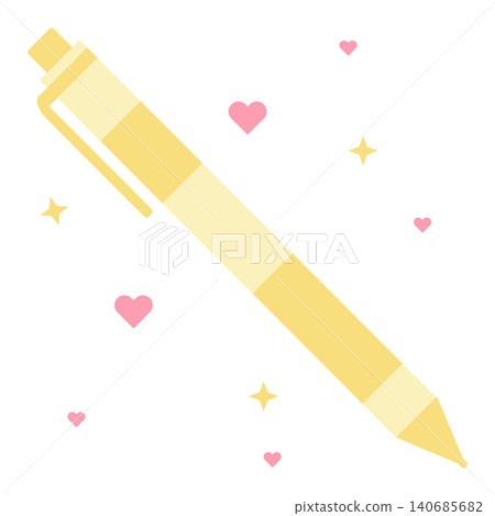 Cute pastel yellow mechanical pencil vector illustration isolated on white background Cute pastel yellow mechanical pencil vector illustration isolated on white background 140685682