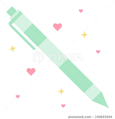 Cute pastel mint green mechanical pencil vector illustration isolated on white background Cute pastel mint green mechanical pencil vector illustration isolated on white background 140685684