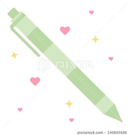 Cute pastel lime green mechanical pencil vector illustration isolated on white background 140685686