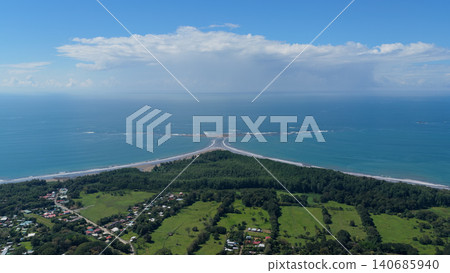 Whale Tail beach Uvita Costa Rica national park aerial view Whale Tail beach Uvita Costa Rica national park aerial view 140685940