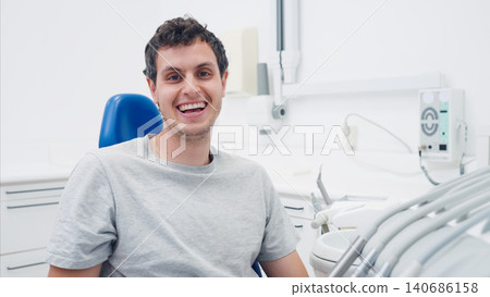 Happy man receiving dental treatment in clinic Happy man receiving dental treatment in clinic 140686158