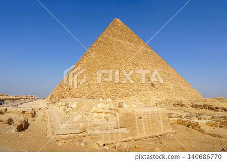 Giza, Egypt, a close up view of great pyramid of Cheops, at daytime Giza, Egypt, a close up view of great pyramid of Cheops, at daytime 140686770