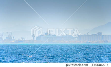 Hurghada, Egypt, Sharm El Sheikh, a panoramic view of Red Sea and cityscape on background, at daytime, Hurghada, Egypt  140686804