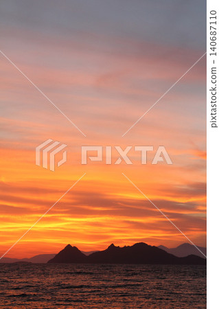 Seaside town of Turgutreis and spectacular sunsets Seaside town of Turgutreis and spectacular sunsets 140687110