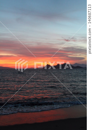 Seaside town of Turgutreis and spectacular sunsets Seaside town of Turgutreis and spectacular sunsets 140687113