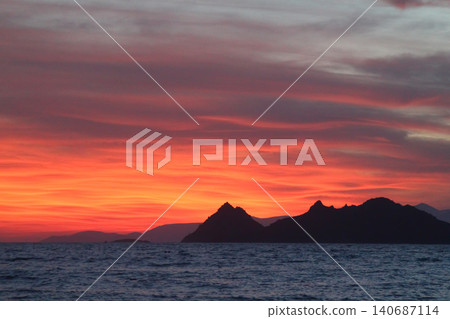 Seaside town of Turgutreis and spectacular sunsets Seaside town of Turgutreis and spectacular sunsets 140687114