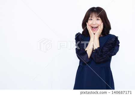 微笑和驚訝的女人 140687171