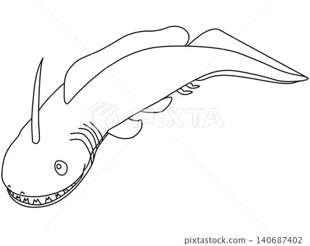 A stylized illustration of Xenacanthus from the Permian period. 140687402