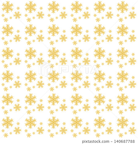 Seamless snowflake pattern background material, matte gold x white Seamless snowflake pattern background material, matte gold x white 140687788